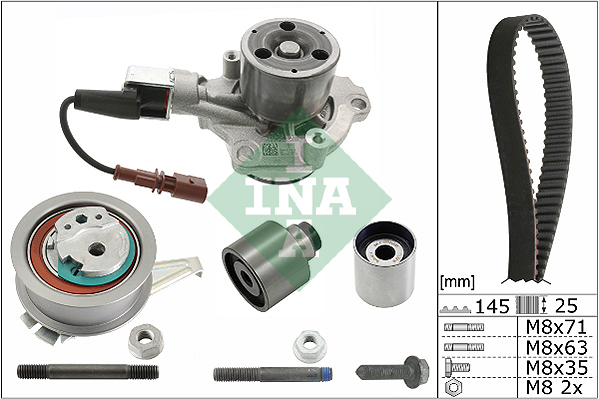 HEPU Pompe à eau + kit de courroie de distribution